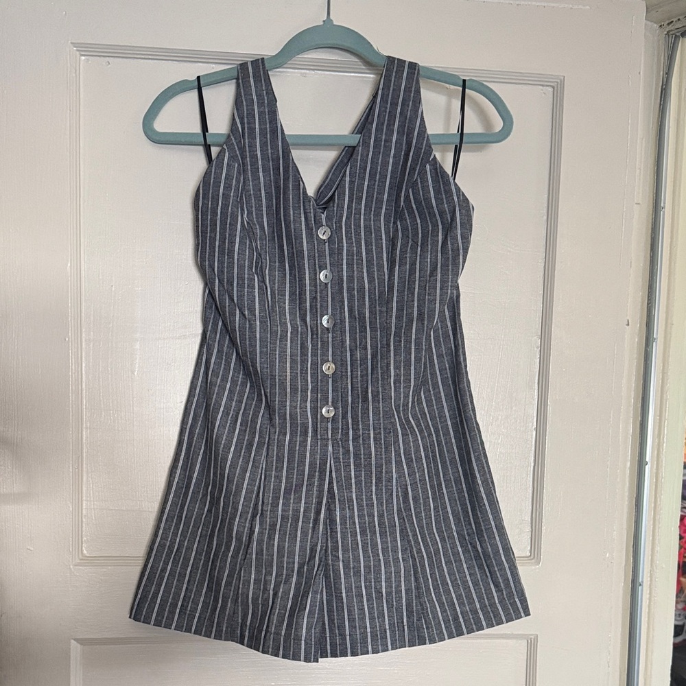 Love Tree Navy Striped Jumpsuit